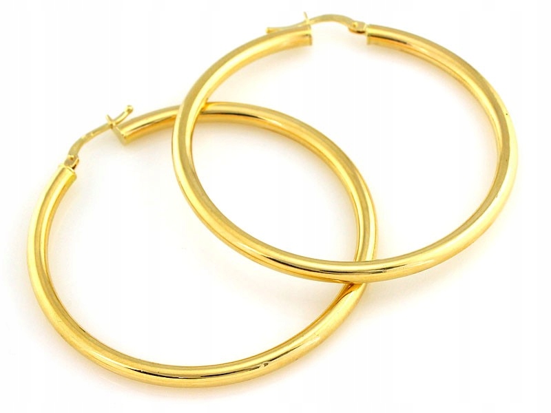 Náušnice zlaté kruhy pro ženu 585 na anglickém módním zapínání, stylové