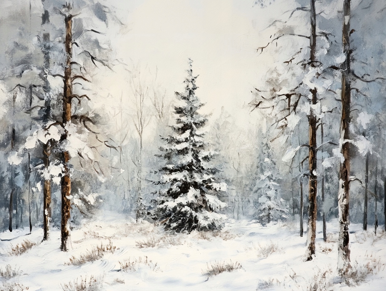 Obraz Na Plátně Canvas Krajina Zima Sníh Les Stromy Vánoční Stromek Příroda 100x75