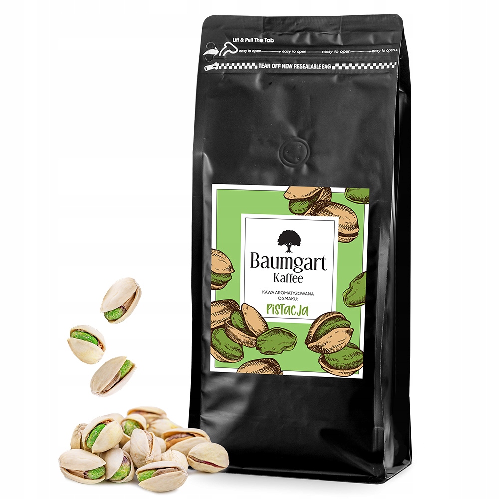 Kawa Mielona Smakowa Pistacjowa 100% Arabica Brazylia 1kg 1000g Baumgart