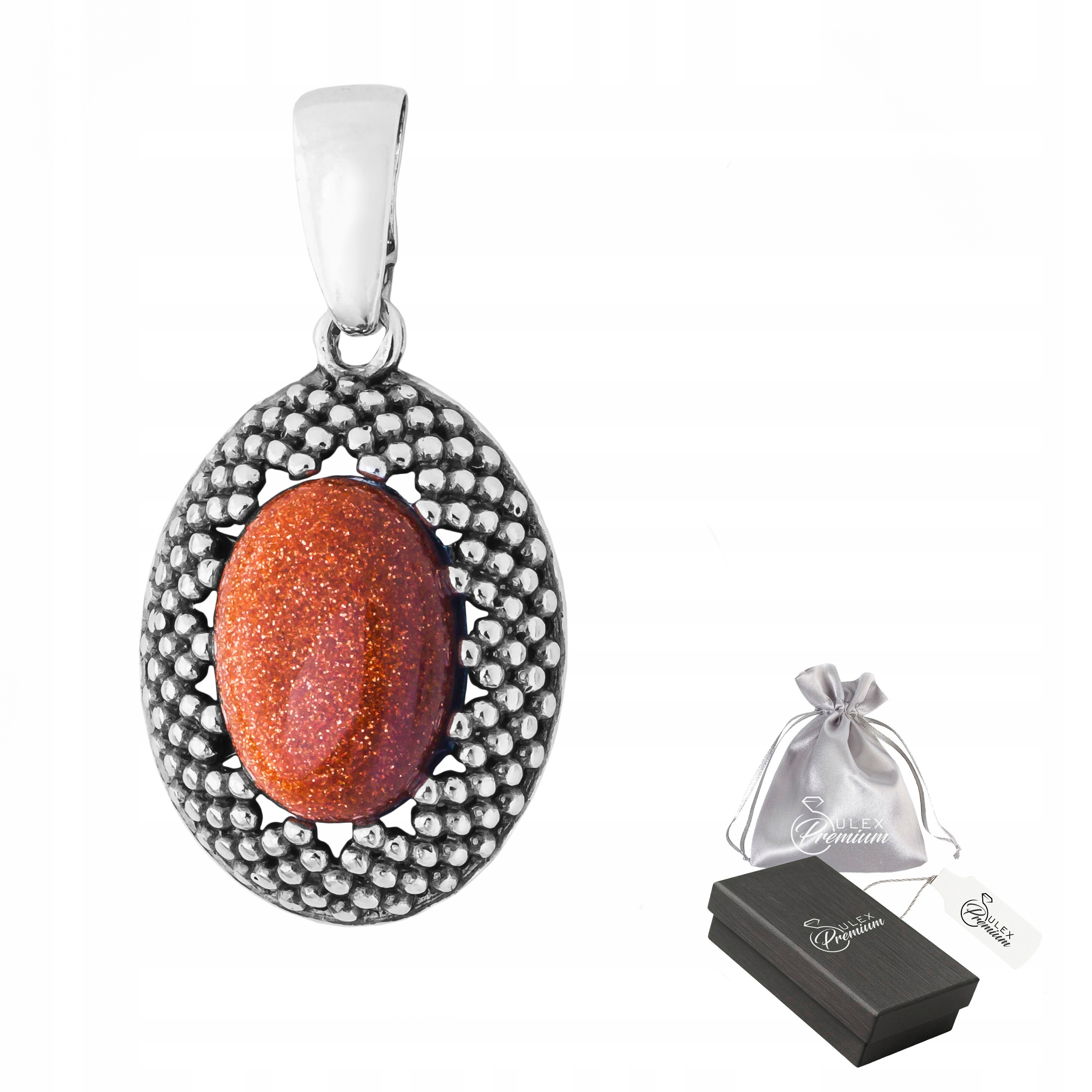 Přívěsek stříbro ryzost 925 Elegantní s pískem pouště Oválný Vintage styl