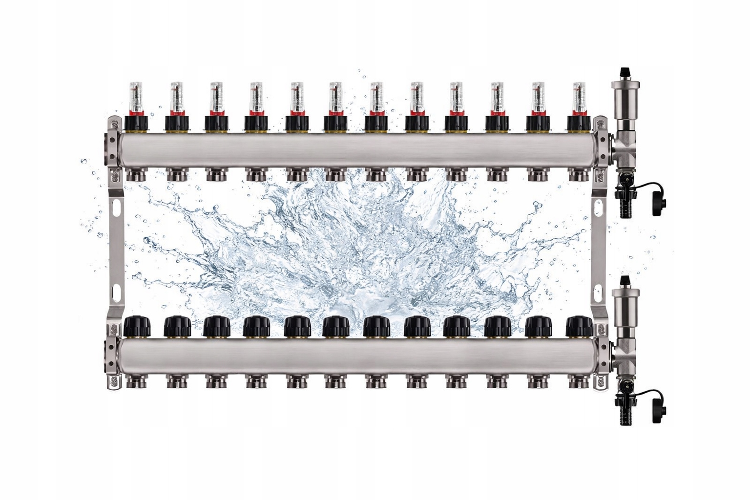 Rozdělovač pro podlahu nerezový 12-okruhové podlahové vytápění