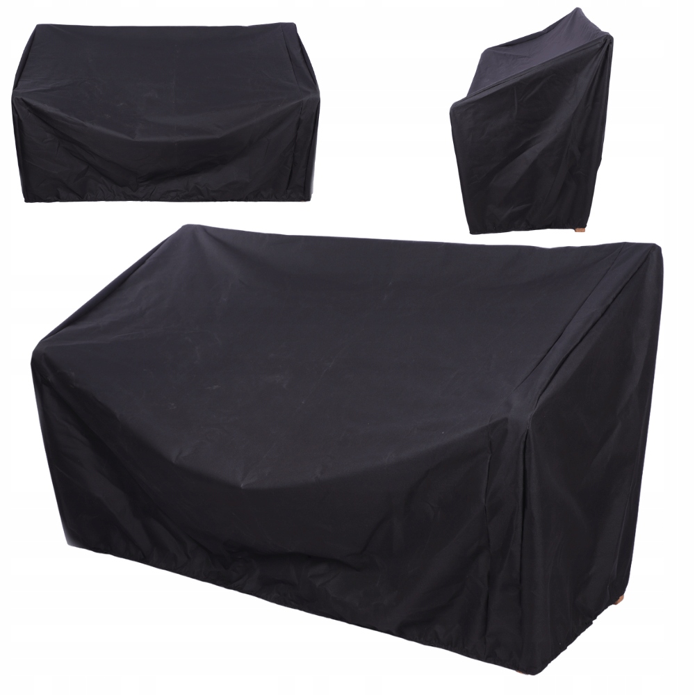 Pokrowiec ochronny na ławeczkę ławkę Czarny Wodoodporny z gumką 90x154x70