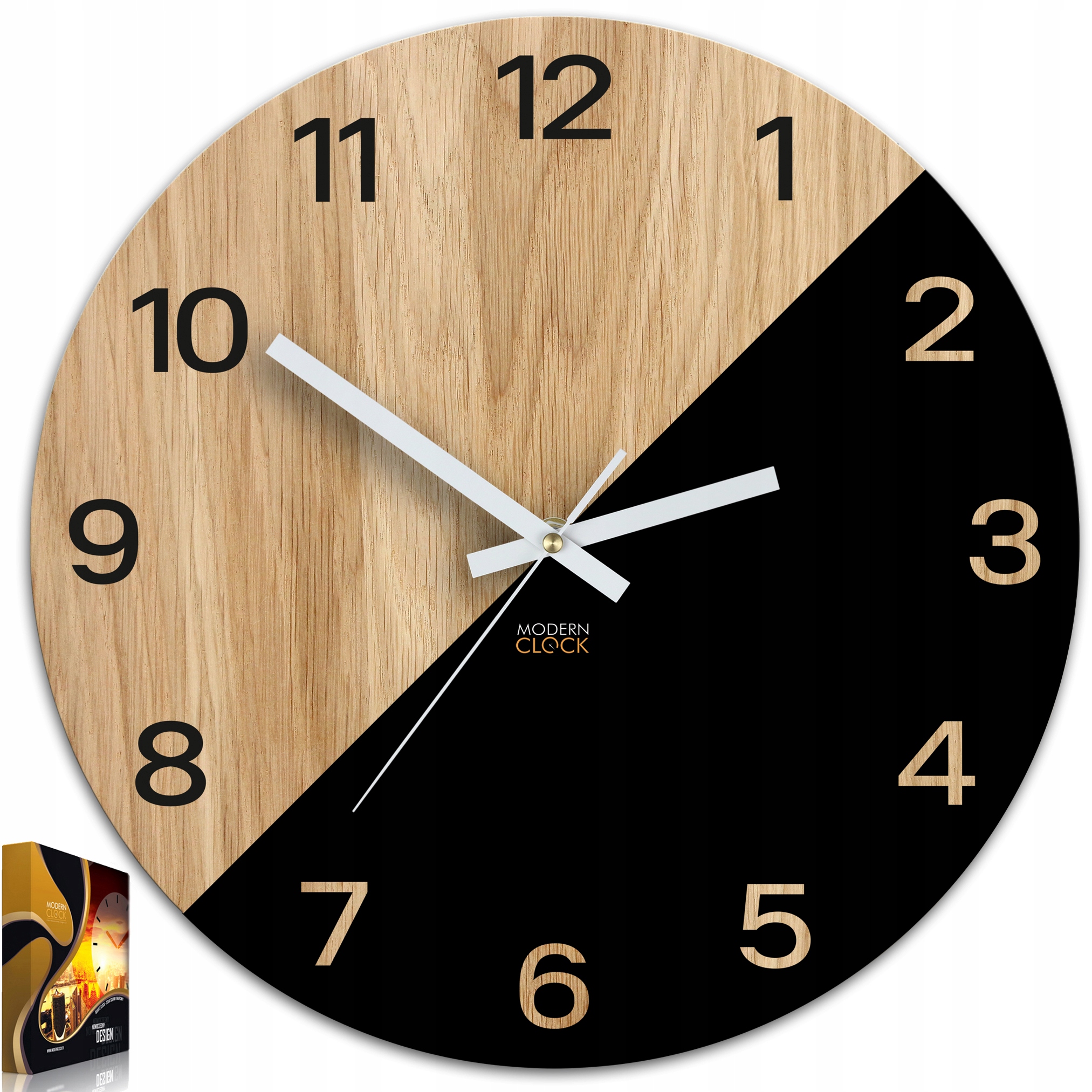 Dřevěný nástěnný hodinový stroj Oksford 33 cm Tichý design