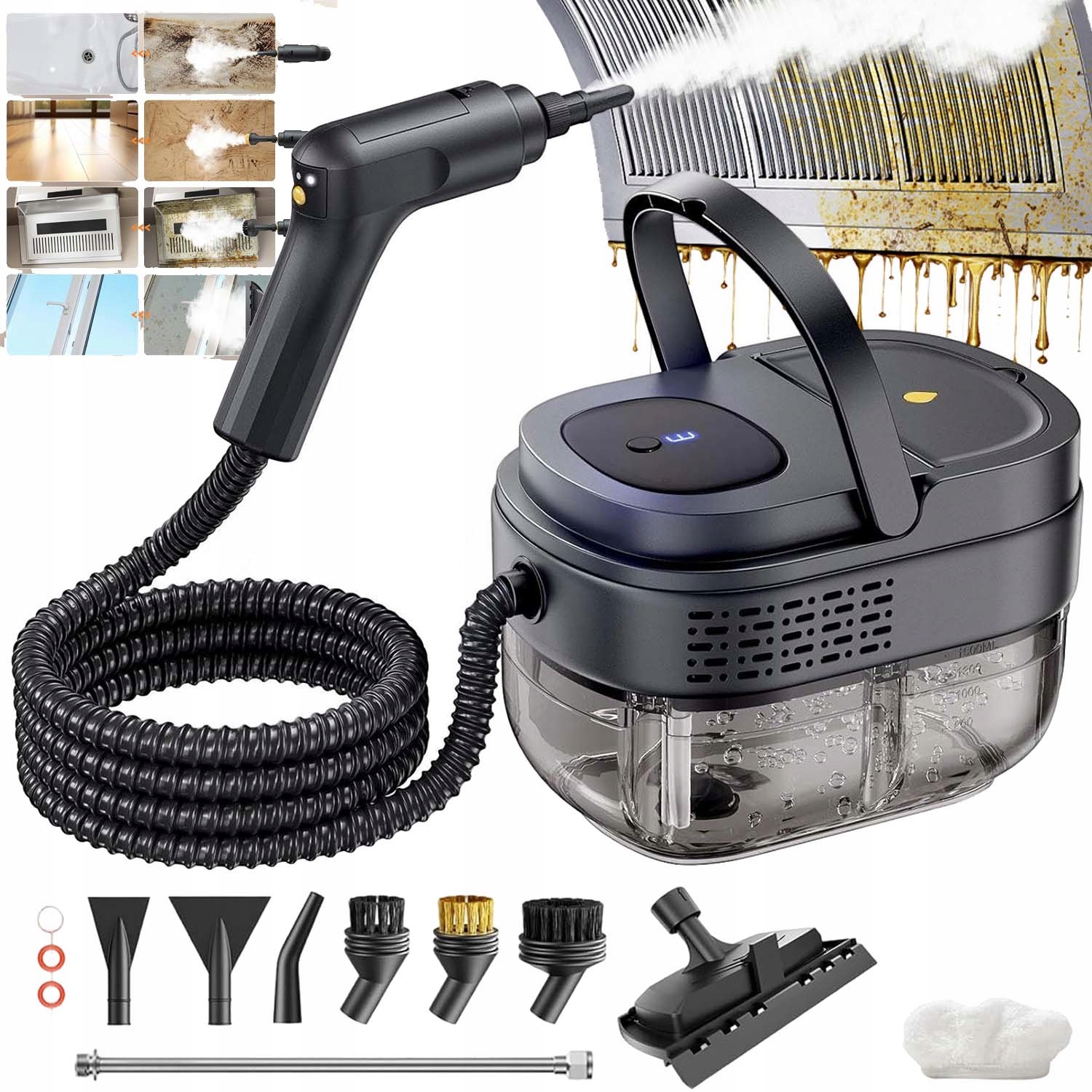 Parný Čistič Okien, Naparovač 1600 ML, Výkon 2500 W, 3 Režimy Regulácie