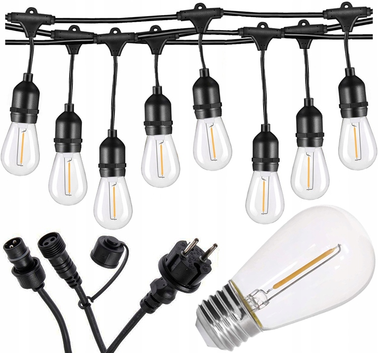 

Girlanda Ogrodowa Łańcuch 10M 10x żarówka Led 1W