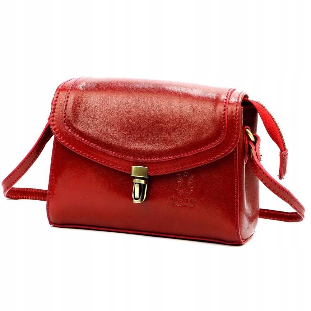 Dámská kabelka přes rameno kožená malá červená Florence