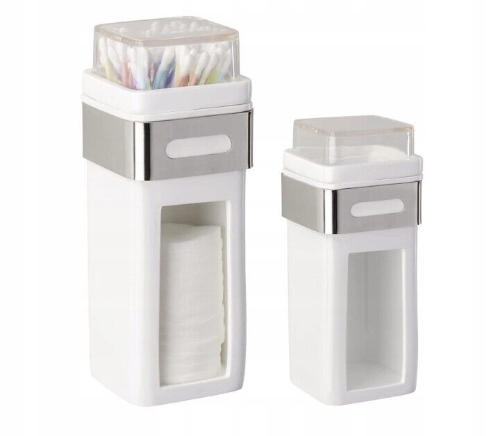 POJEMNIK NA WACIKI PATYCZKI DO USZU ORGANIZER PUDEŁKO NA PŁATKI KOSMETYCZNE