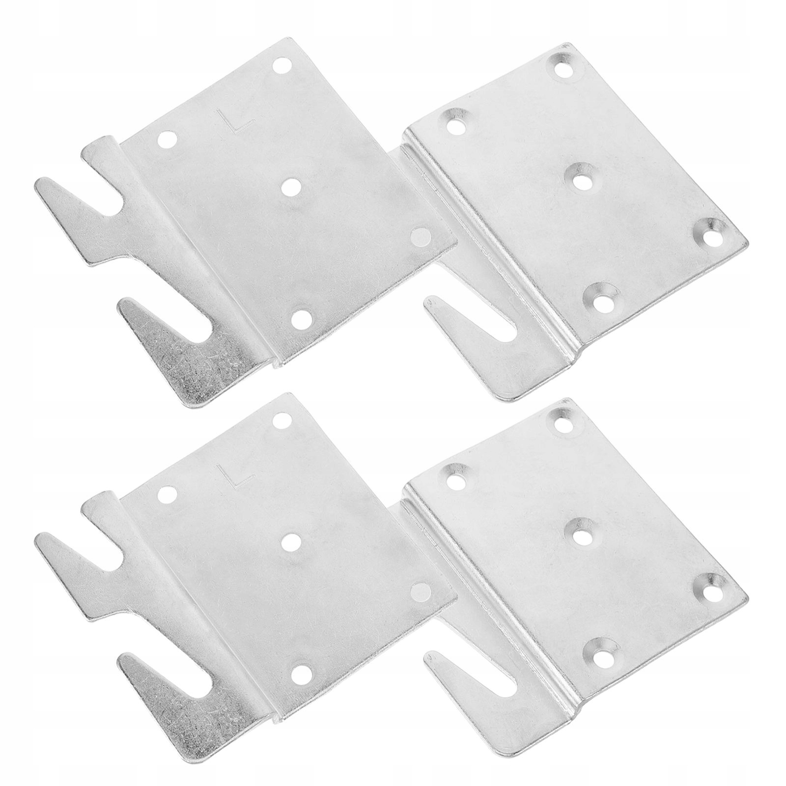 4 SZT. SOLIDNE METALOWE MOCOWANIA DO RAM ŁÓŻKA, SREBRNE