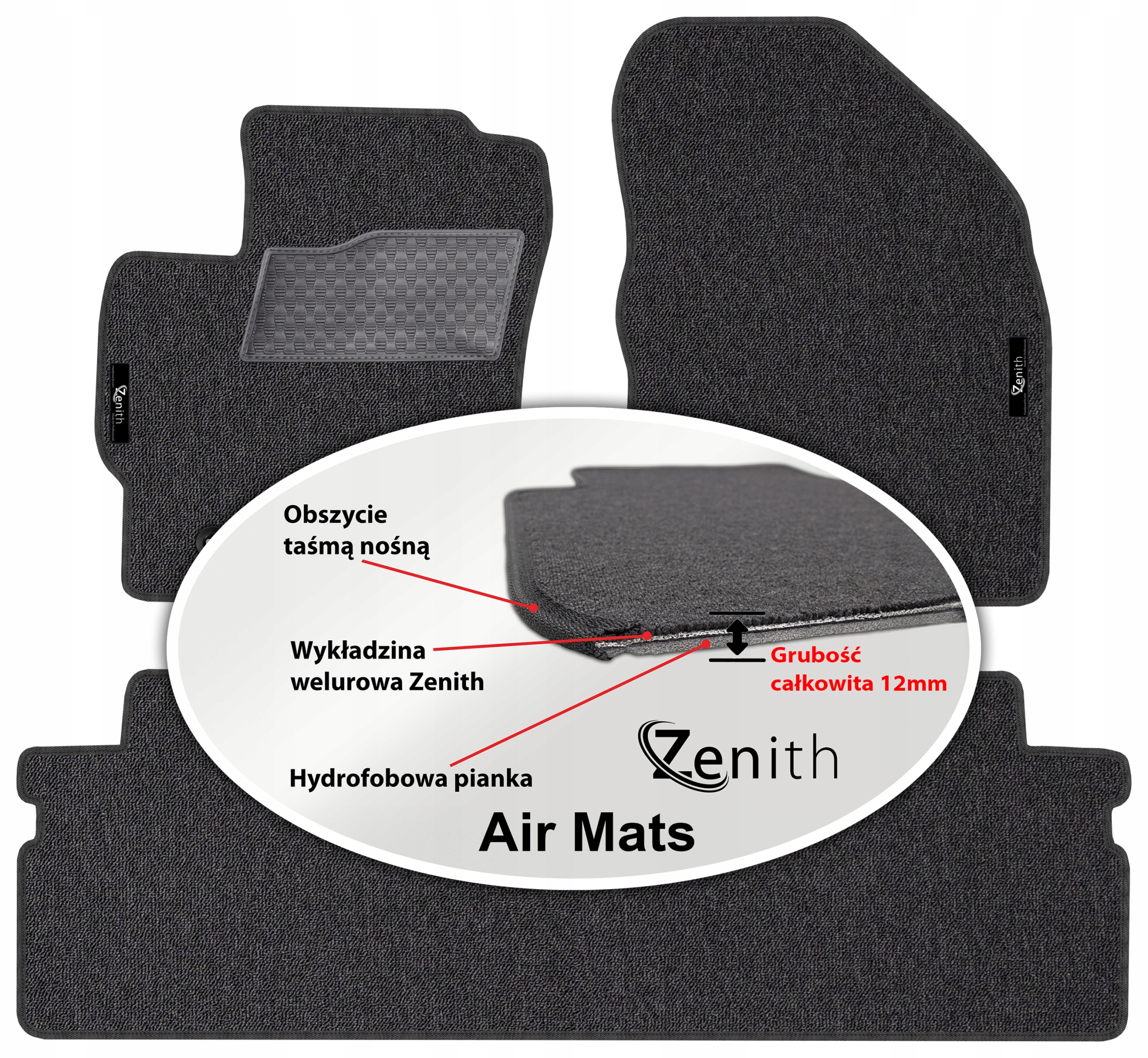 Toyota Verso 5os 2009-2018 Velúrové koberčeky do auta Zenith Air Mats