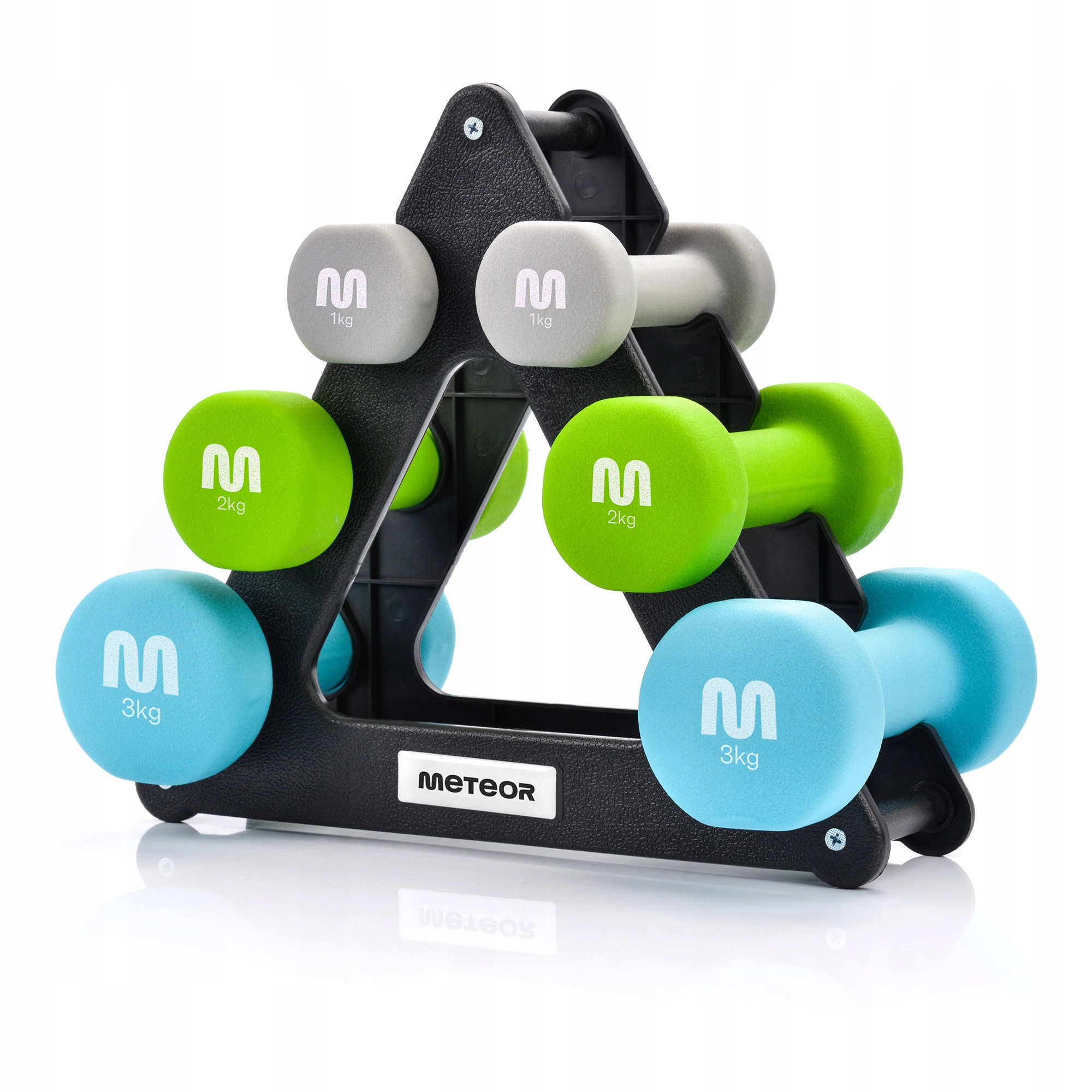 

Zestaw Hantli Metoer Neopren 1/2/3kg+stojak