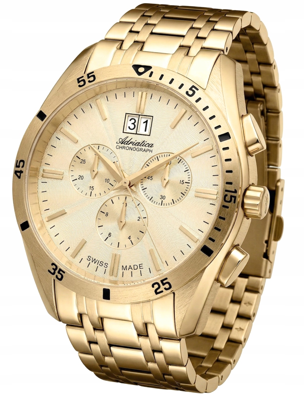 Nový Originální Pánské Hodinky Adriatica A8202.1111CH zlatý chronograf
