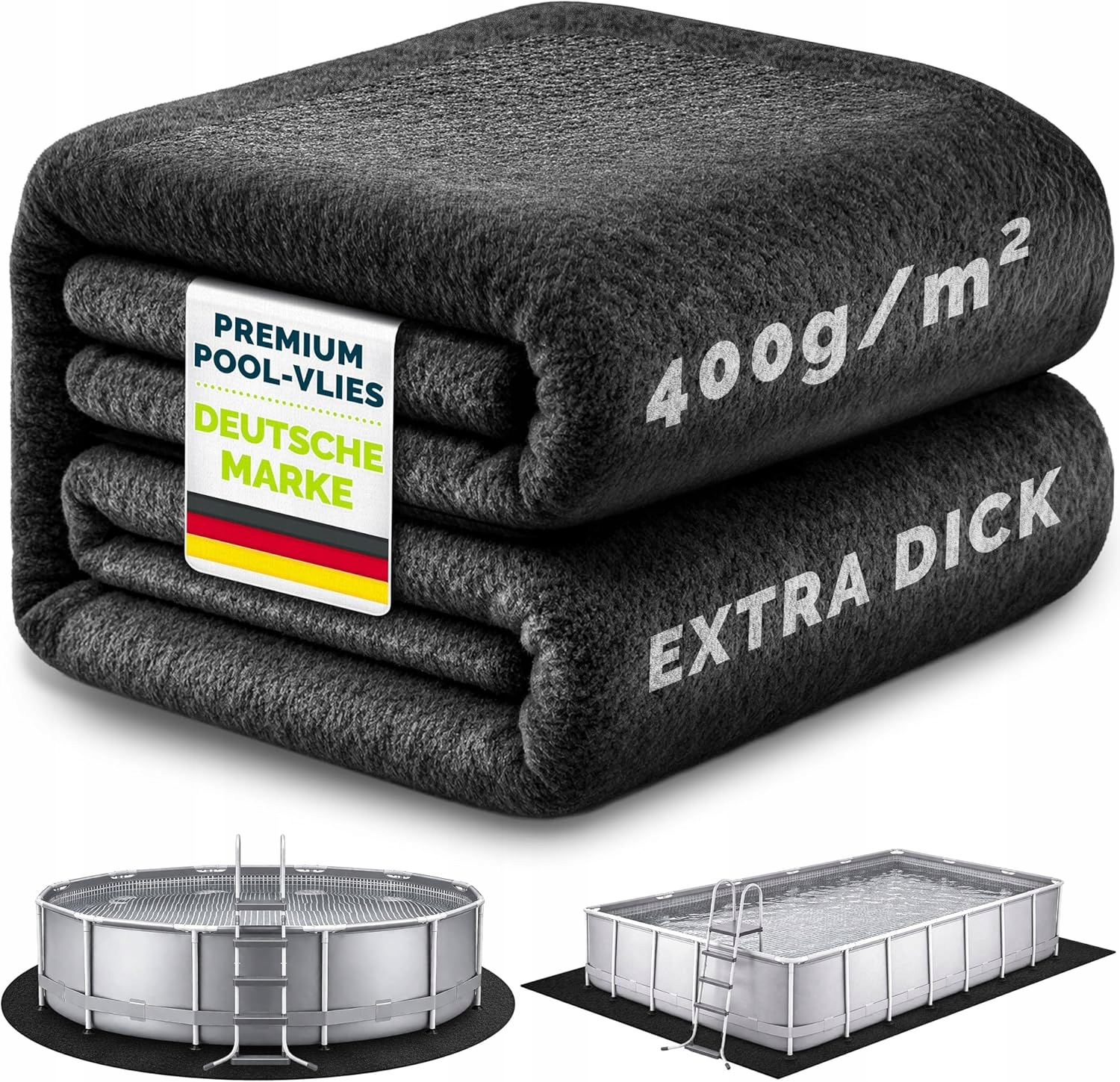 tillvex Premium – podložka pod bazén kulatá, 490 cm – 400 g/m²