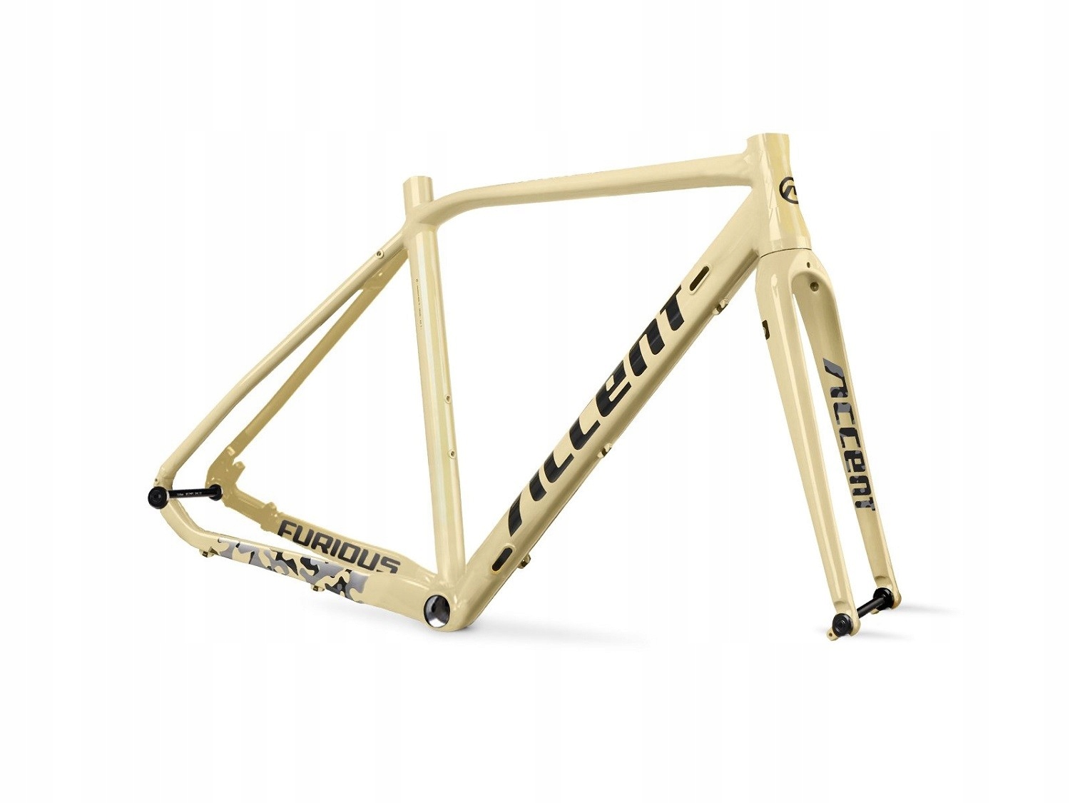 Rám gravel Accent Furious Pro desert camo, 142 x 12 mm, 100 x 12 mm, velikost XL
