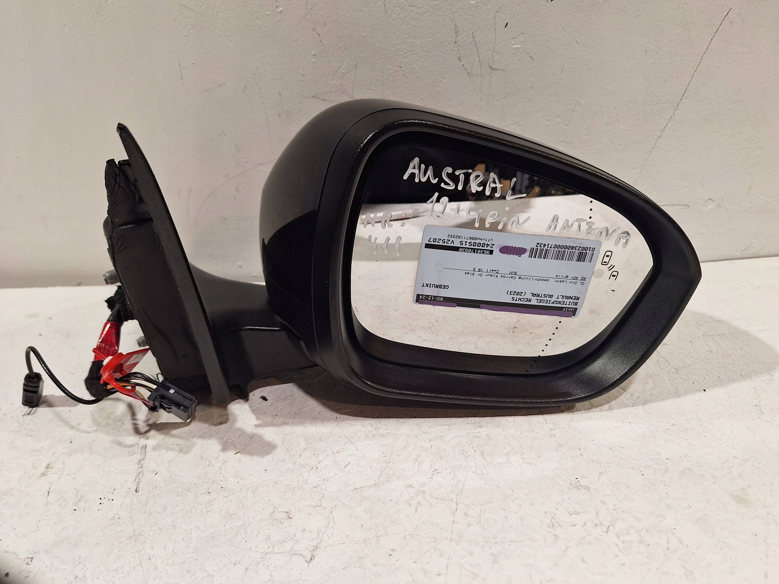 mirror exterior right 16 PIN RENAULT AUSTRAL KAMERA