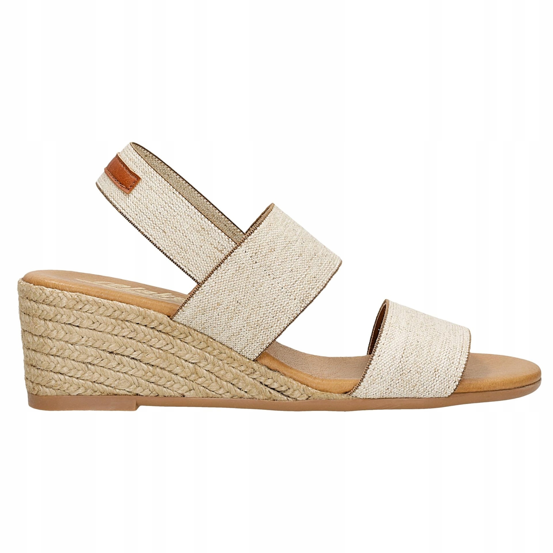 Béžové espadrilky Relaks s klínovým podpatkem, vel. 39
