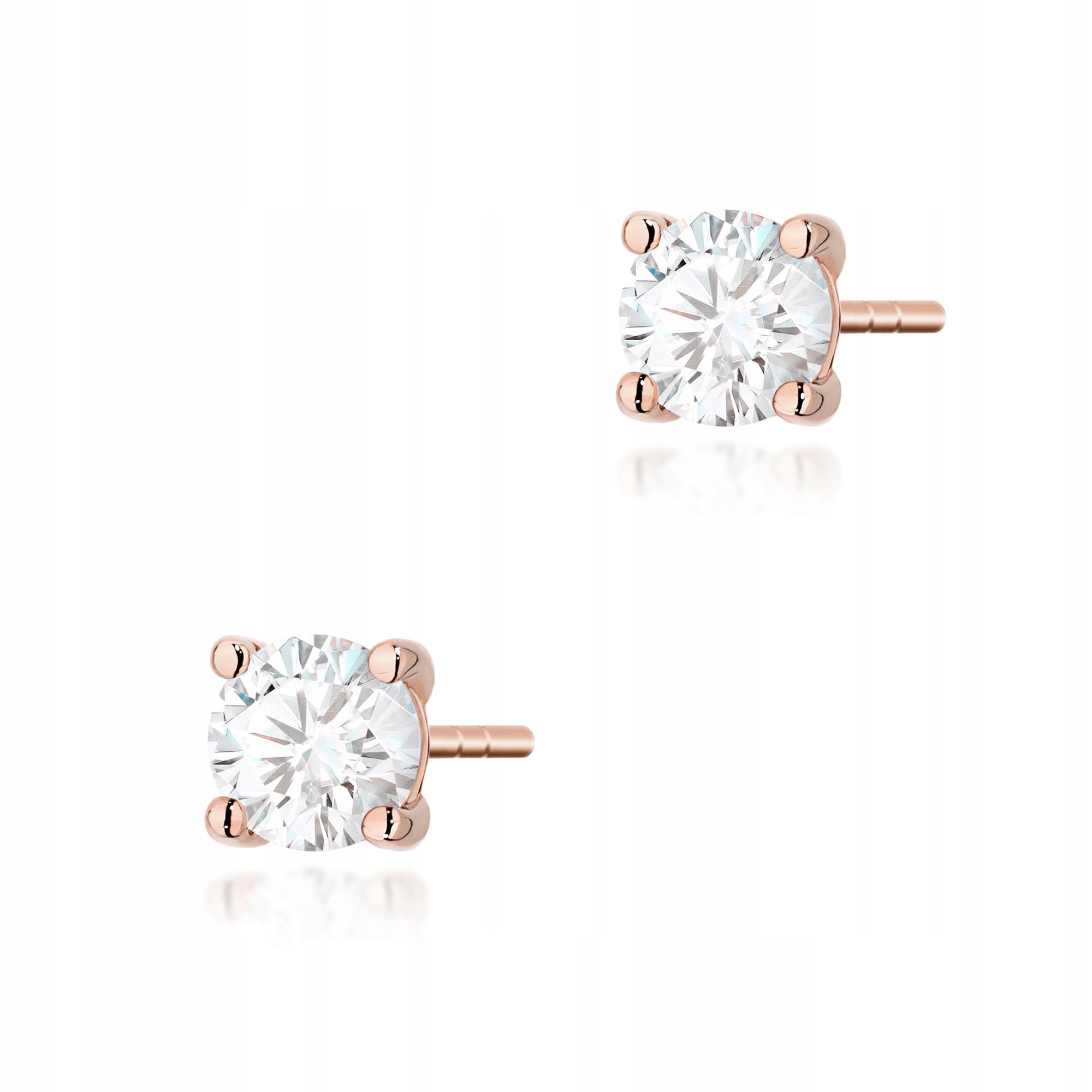 Náušnice z růžového zlata 585 Diamant 2 x 0.50 ct růžové zlato