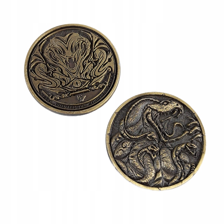 MITOLOGIA CTHULHU - YIG ZESTAW 12 METALOWYCH MONET LARP RPG Nazwa Wężouści Zestaw 12 Metalowych Monet