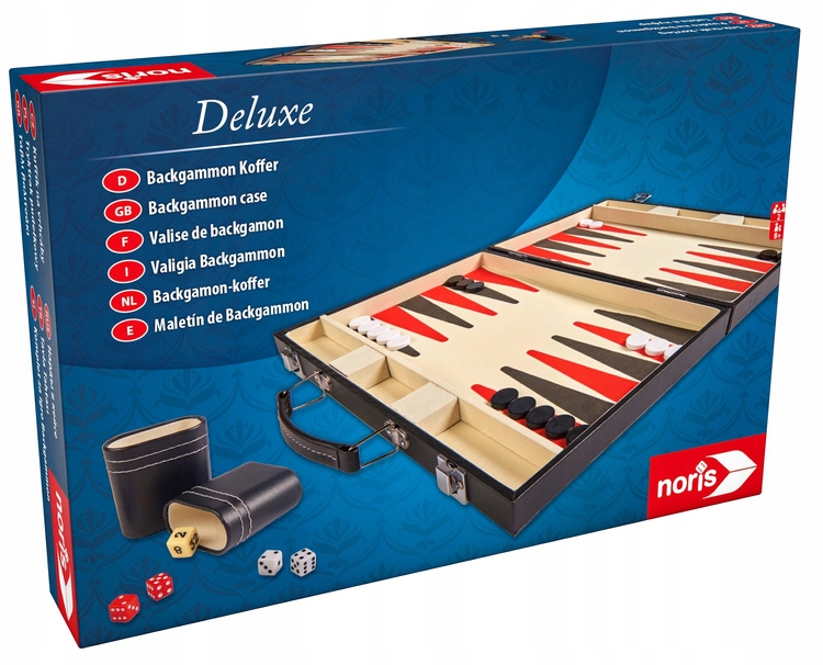 Gra Planszowa Backgammon Drewniana Deluxe w Walizce 60101712 Noris