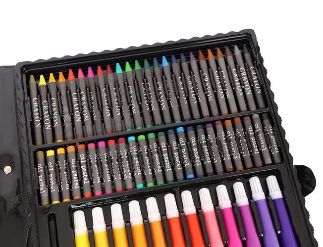 ZESTAW ARTYSTYCZNY DO MALOWANIA RYSOWANIA FARBY MAZAKI + BLOK A4 168 ELE. Płeć chłopcy dziewczynki