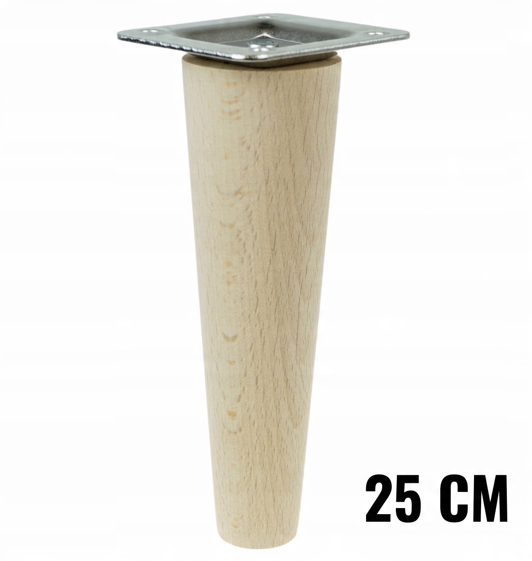 

1x Noga nóżka drewniana bukowa prosta zestaw 25 cm