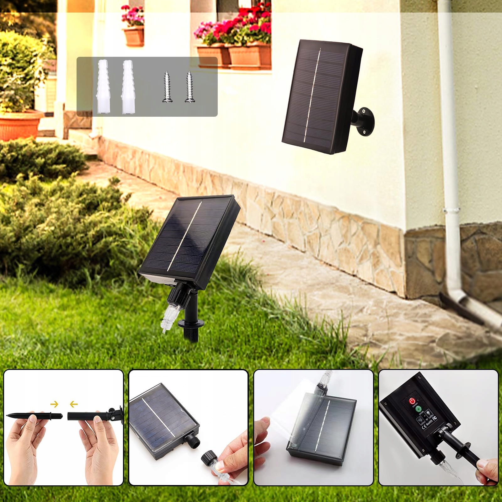 WOSKJXAS Lampki Solarne Siatka Świetlna Grilanda Ozdobna 192 LED 2x3M — miniatura 5