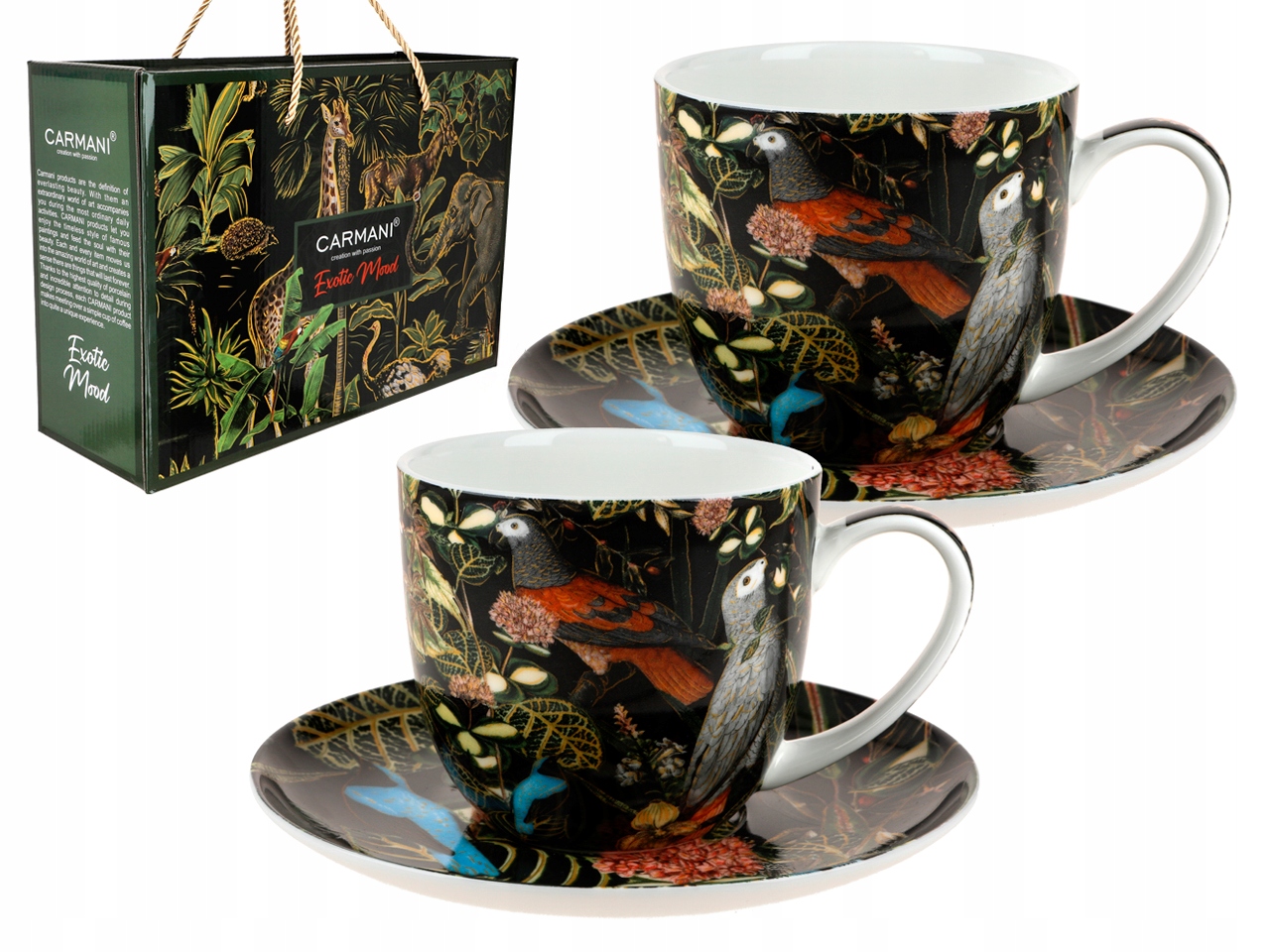 Sada 2 Šálok S Podšálkami Exotic Mood Kvety Exotika Darček