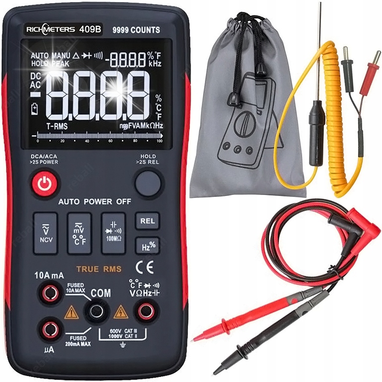 MULTIMETR CYFROWY MIERNIK PRĄDU ELEKTRYCZNY UNIWERSALNY RICHMETERS 409B
