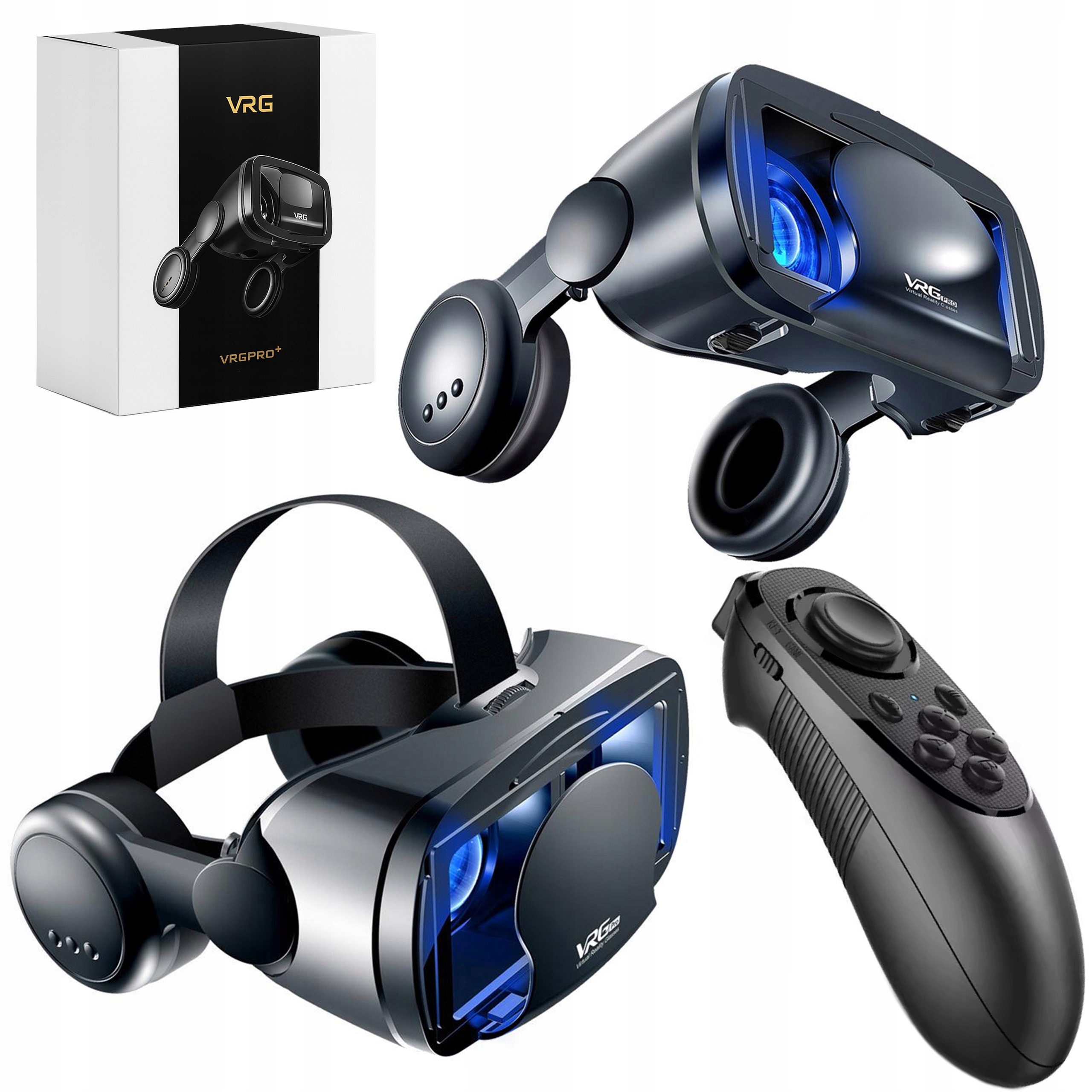 Vr brýle brýle se sluchátky Vrg Pro Plus+ Bluetooth dálkové ovládání