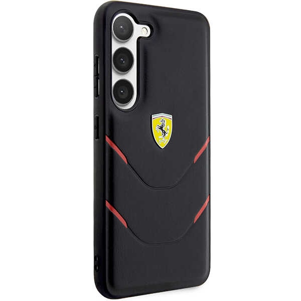 Etui Ferrari Hot Stamp Lines na Samsung Galaxy S23 czarne Ferrari
