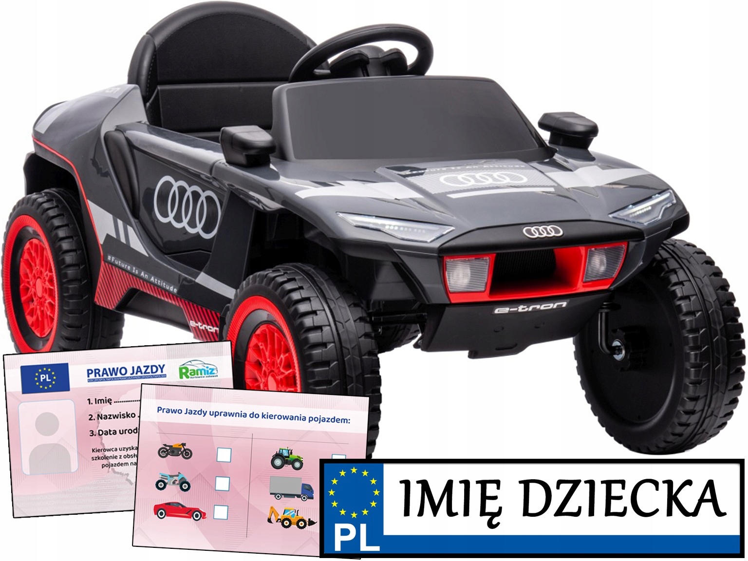 Auto Dla Dzieci na akumulator Audi Rsq E-tron pilot miękkie koła Tablica