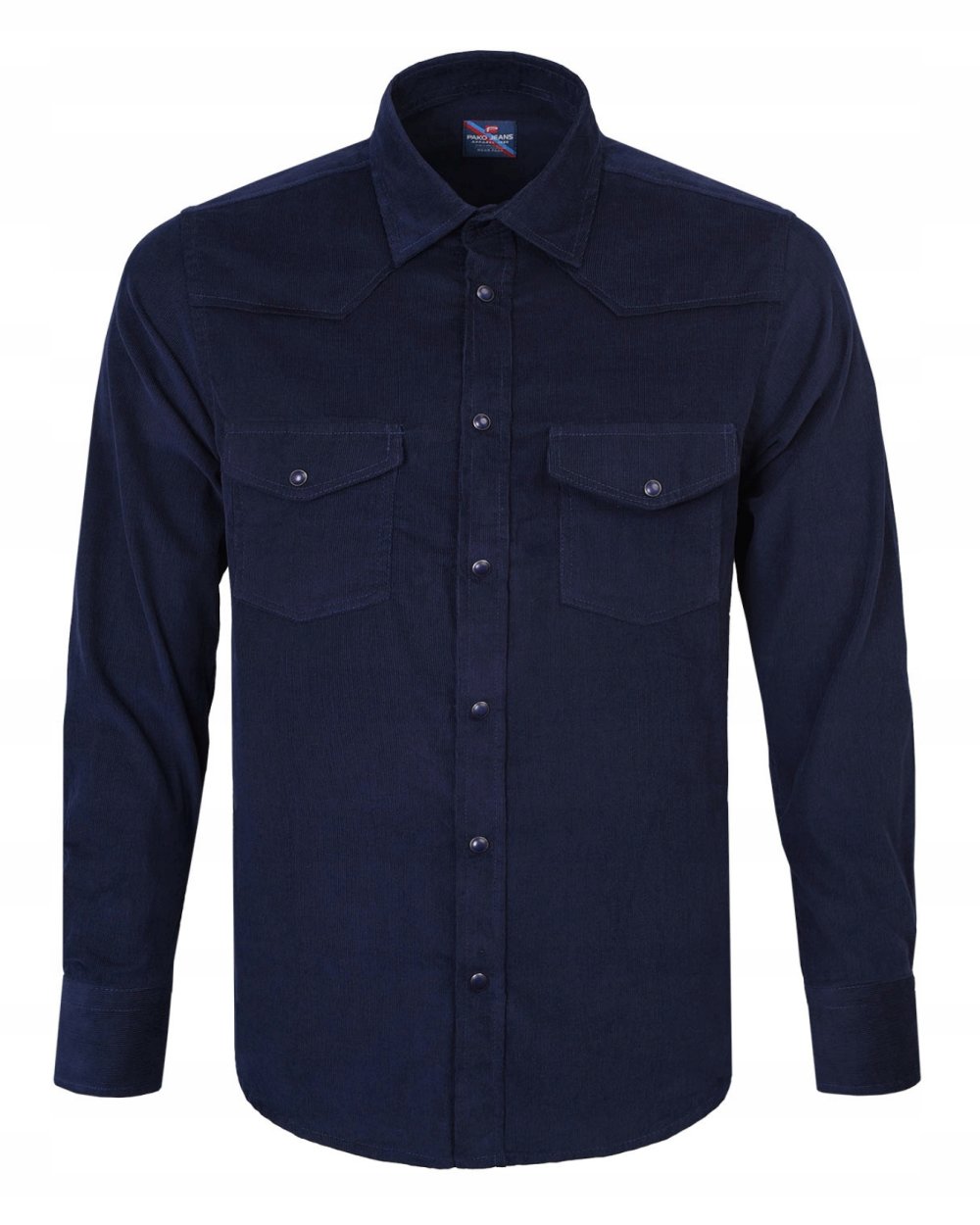 Pohodlná košile z jemného sametu Pako Jeans modrá XXL