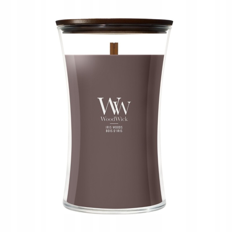 WoodWick Iris Woods – velká vonná svíčka 610 g