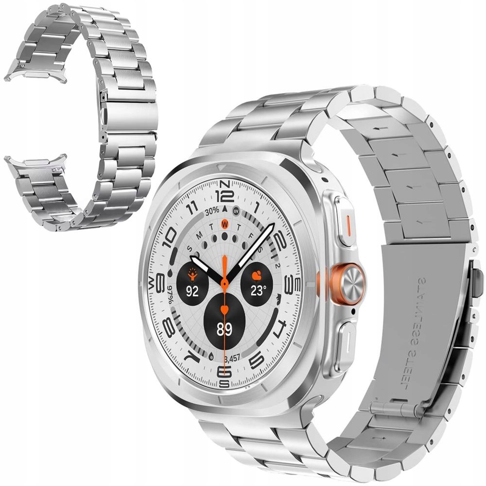 Bransoleta Stalowa Pasek Srebrna do Samsung Galaxy Watch Ultra 47mm