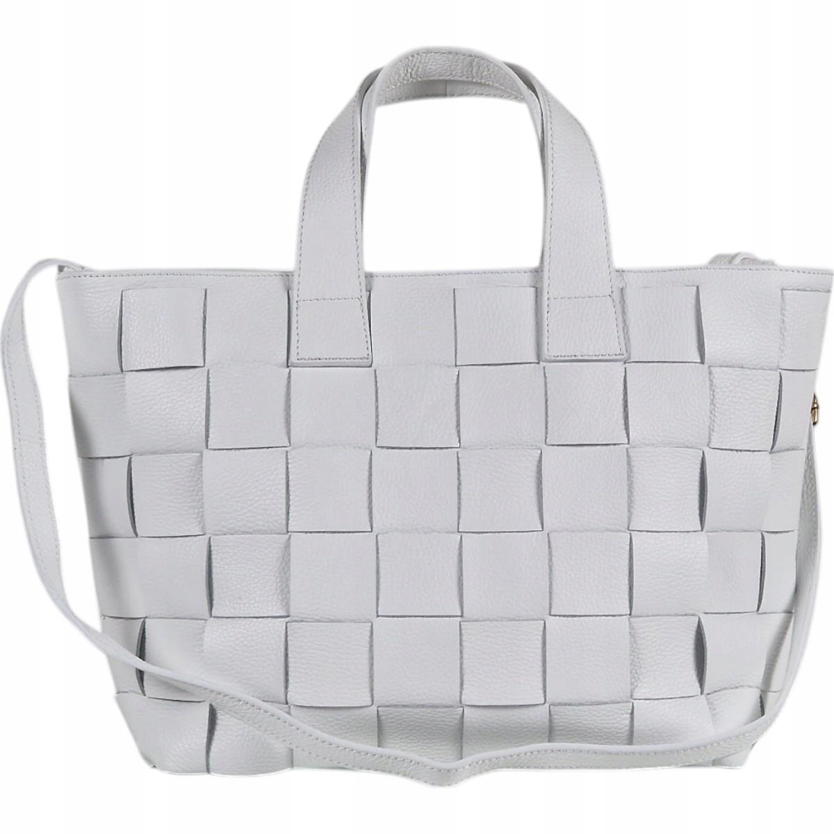 Massimo Contti klasická shopper kabelka z přírodní kůže, bílá
