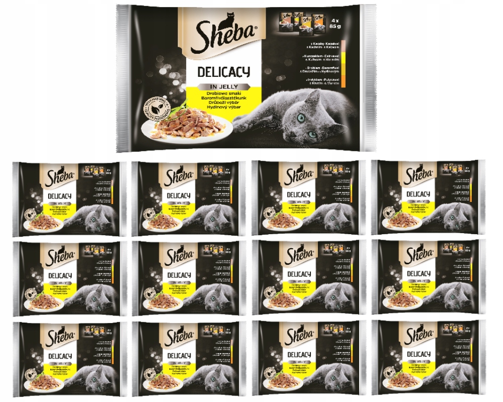 Levně Sheba Delicacy Drůbeží příchutě v želé 52x85 g