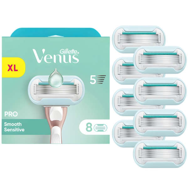 Gillette vyměnitelné náplně do strojku Venus Pro Smooth Sensitive 8 ks