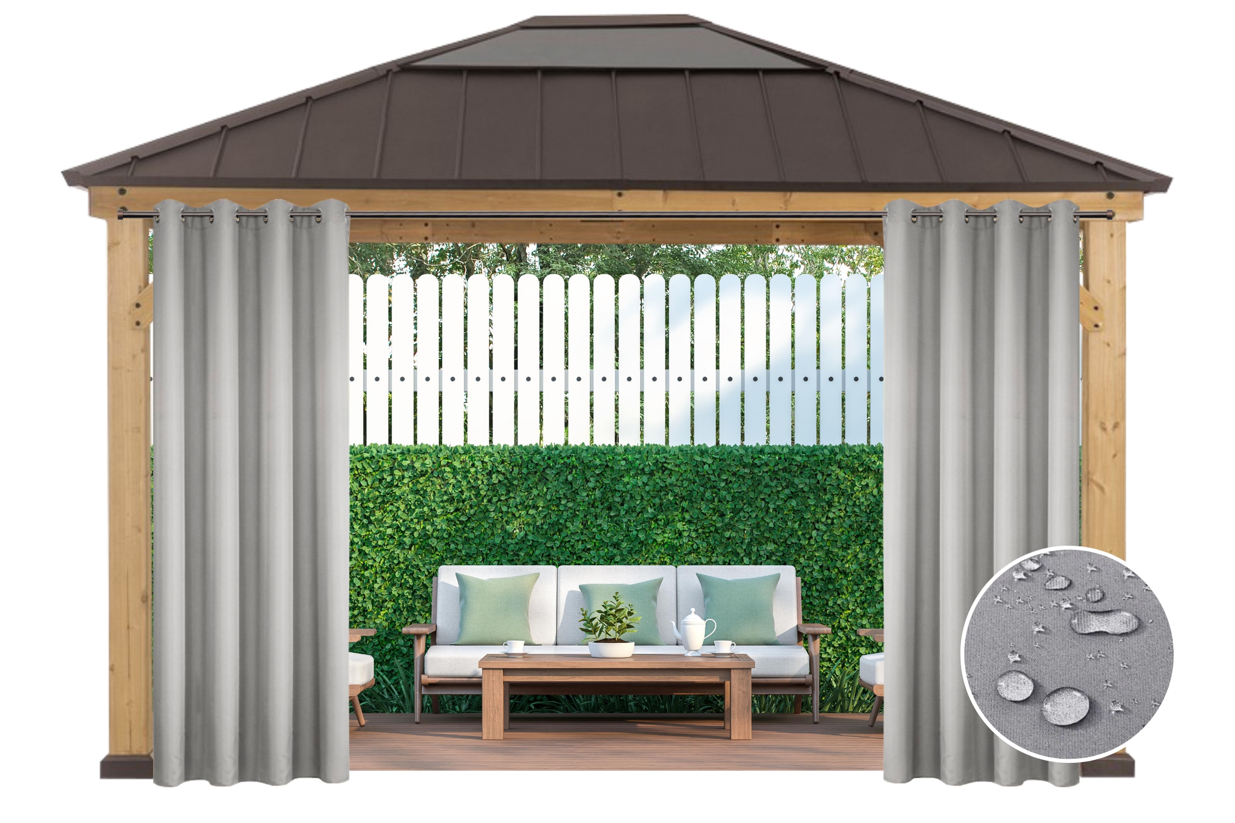 ZASŁONA WODOODPORNA 155x220 NA TARAS OGRÓD BALKON