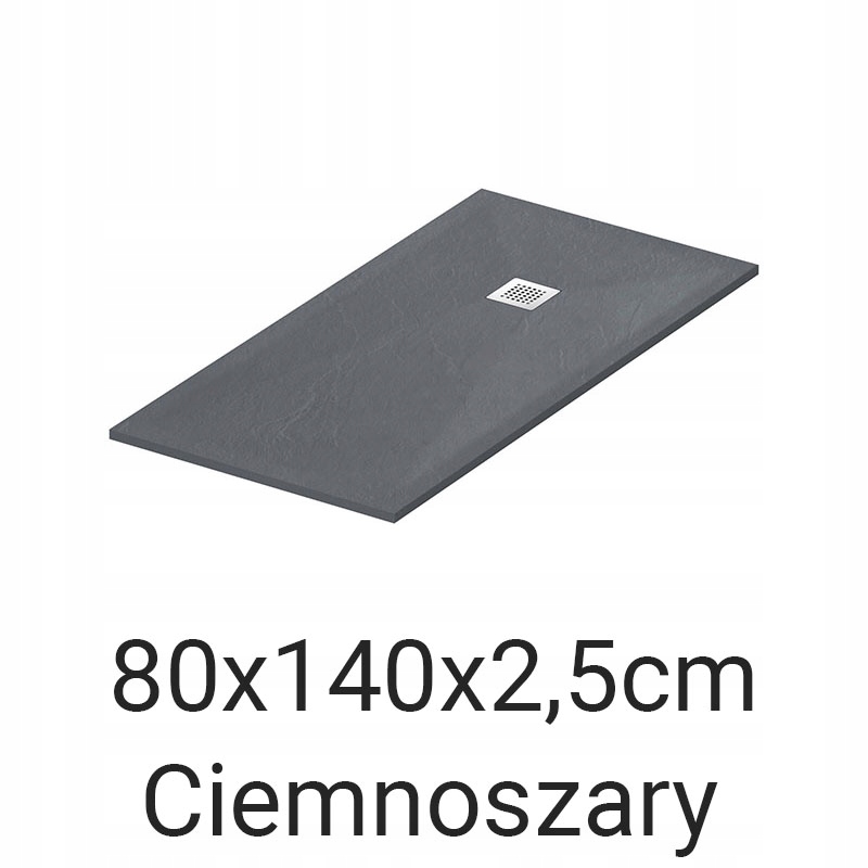 Brodzik kompozytowy niski 80x140 Ciemnoszary