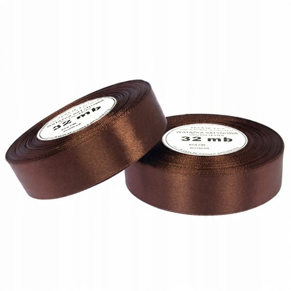 

Wstążki wstążka tasiemka satynowa brąz 25mm 32mb