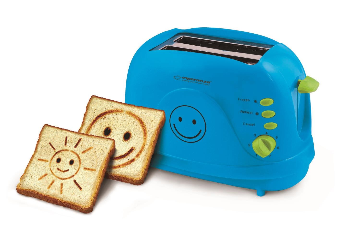 Toster Esperanza Smiley EKT003B (750W; kolor niebi
