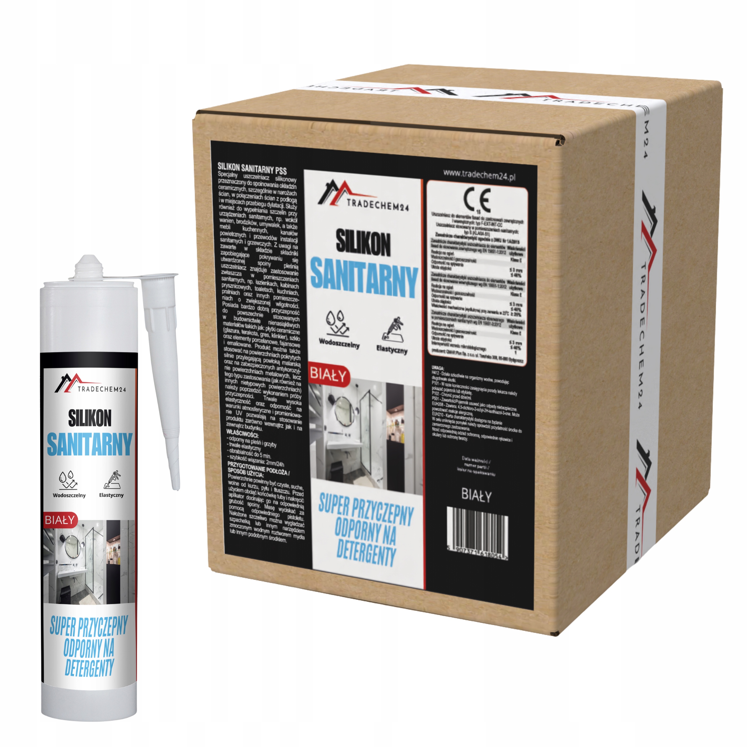 12 x Sanitární Bílý Silikon Do Sprchového Koutu Koupelny Protiplísňový