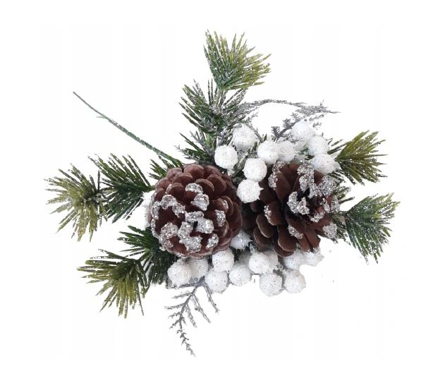 

Pik świąteczny gałązka iglasta Szyszka sosna 20 cm