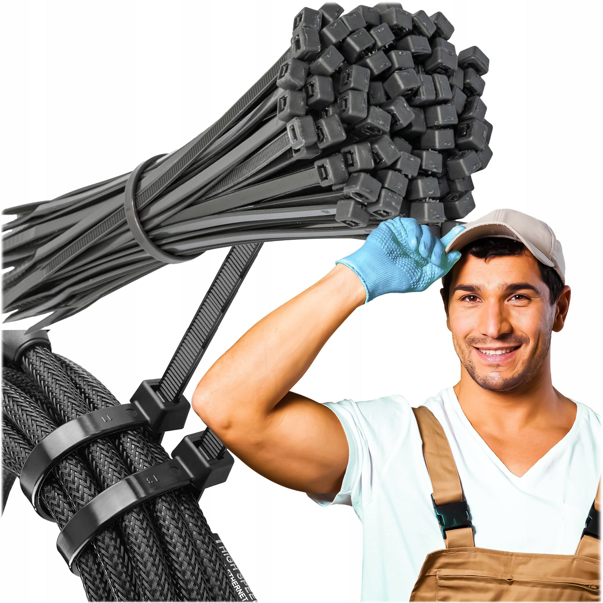 OPASKI ZACISKOWE MOCNE OBEJMY TRYTYTKI TRYTKI CZARNE 4x100mm 50 SZT.