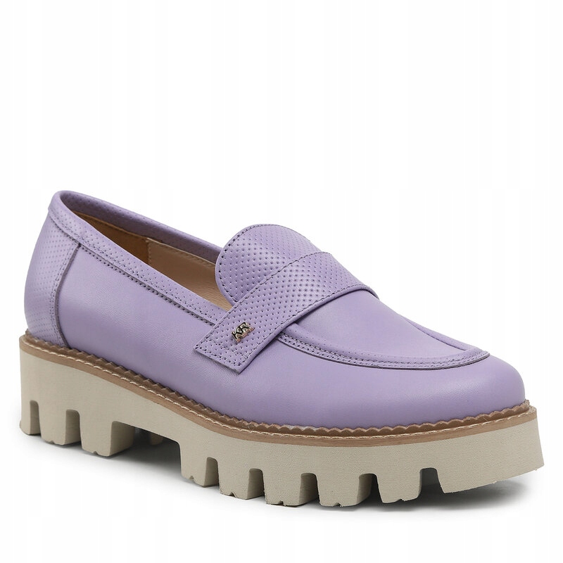 Fialové lehké, měkké dámské polobotky loafersy mokasíny Karino 37