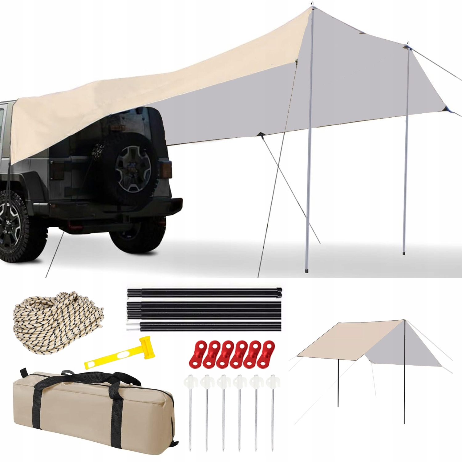 Neo Bivaková Plachta Turistický Tarp Voděodolná 300x300 cm 210D Anti-uv