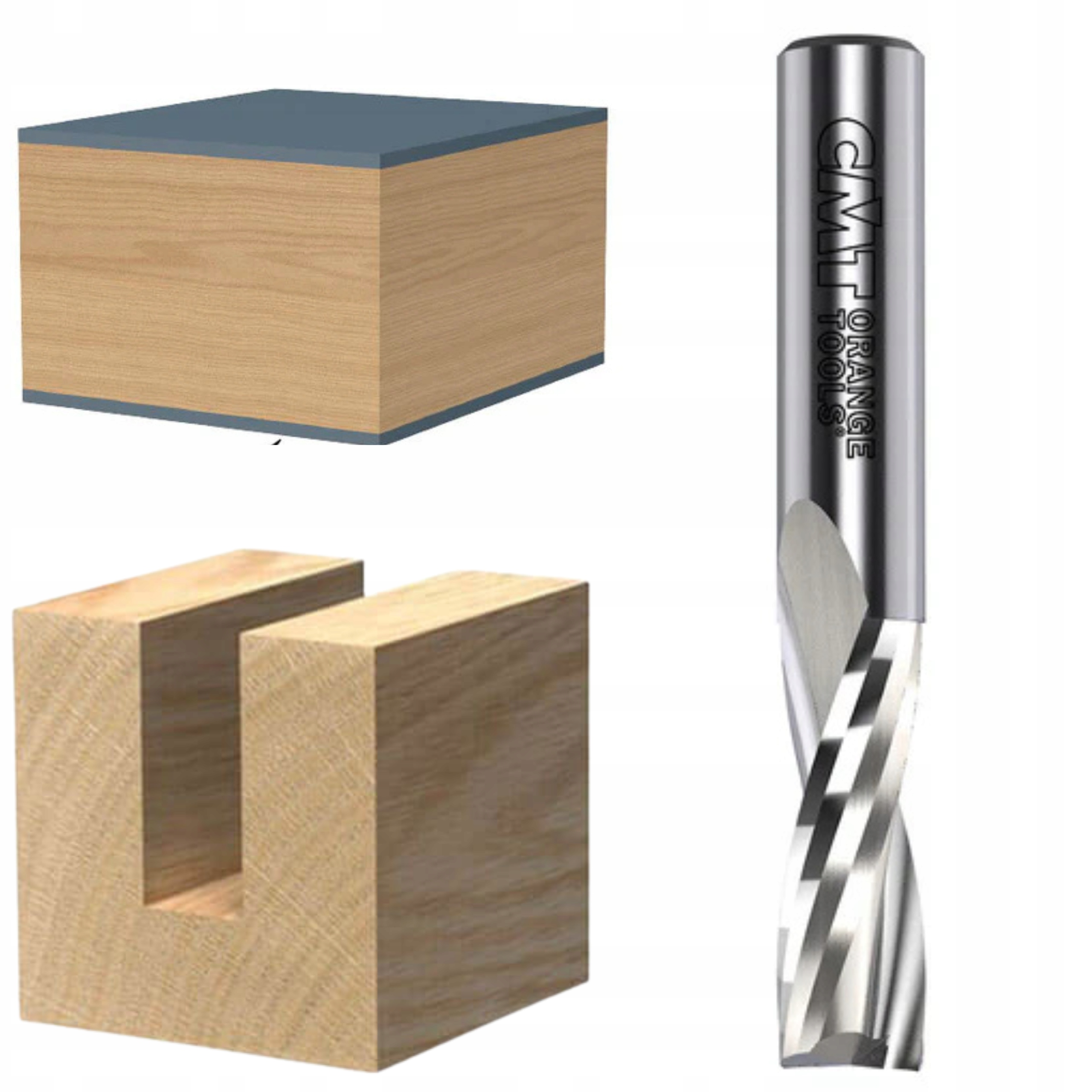 Frez Do Drewna spiralny do rowków pozytyw Z2 D8x32 L80 S=8 Cmt 191.081.11