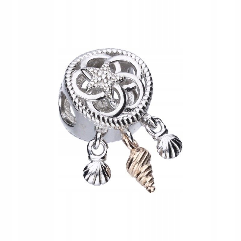Stříbrný přívěsek ryzosti 925, pozlacený, 3 mm, 2.98 g pro náramky jako dárek