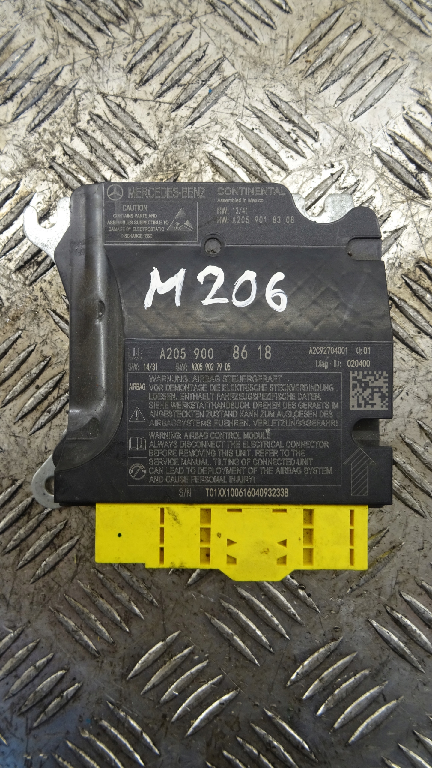 Mercedes-Benz C W205 SENSOR airbag A2059008618 nr M206