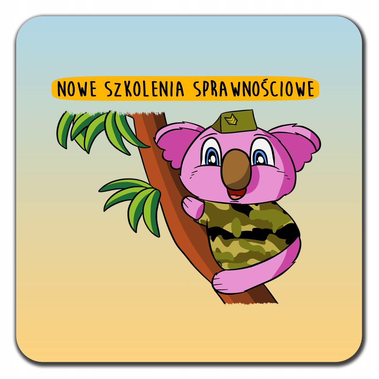 

Zabawna podkładka pod kubek wojskowy koala wojsko