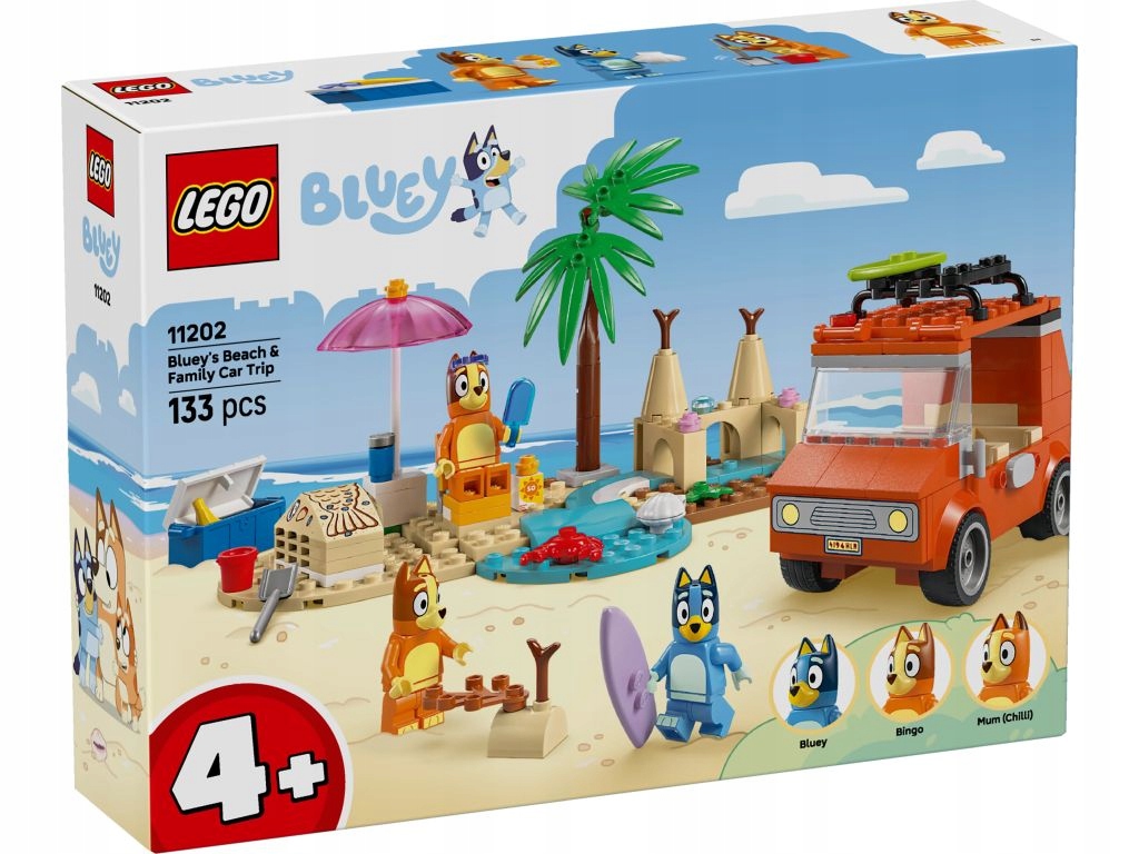 Lego 11202 Bluey Blue a rodinný výlet autem